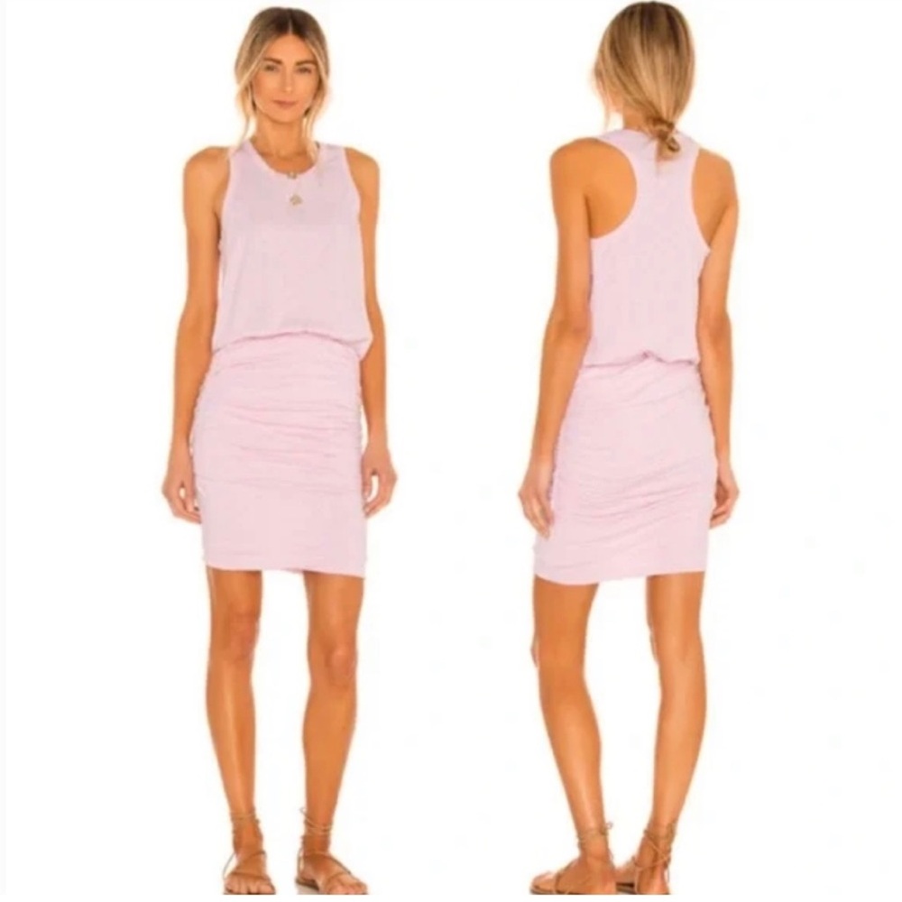 Sundry NWT pale pink ruched sleeveless tank mini dress